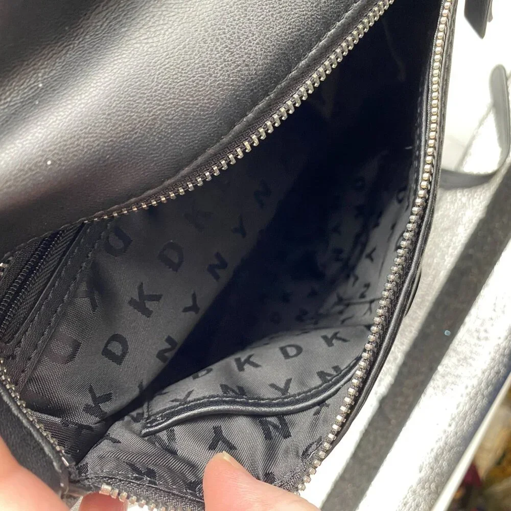 DKNY Tilly vegan leather backpack Logo embossed‎ Black City Career Travel